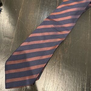 Etro tie silk navy and orange